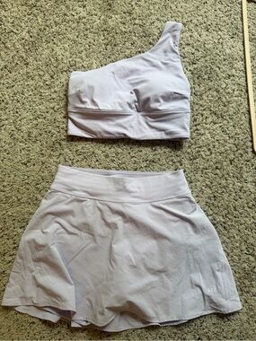 lululemon athletica Light Lavender One-Shoulder Sports Skirt Set